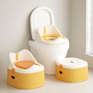 Minimiss 3-in-1 Toddler Potty Training Toilet for Boys and Girls Multi-use Baby Potty Chair for Toddlers 1-3 Training Potty Seat Toddler Toilet Baby Potty Training Seat with Step Stool (Orange)