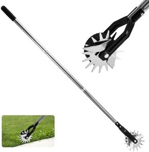 NQEUEPN Wheel Rotary Edger Lawn Tool, 47.24 Inch Hand Manual Lawn Edger Stainless Steel Grass Shears Edger for Garden Yard to Make Sidewalk Clean