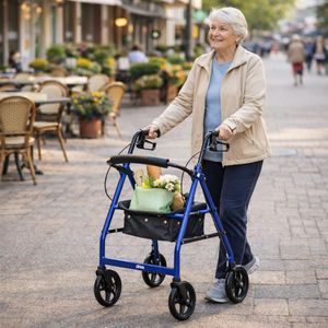 Drive Devilbiss R8 Blue Aluminium Rollator – Padded Seat, Underseat Bag