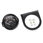 Keenso Car Voltmeter, Universal Car 12V 52mm Voltmeter Round Voltage Meter Gauge 8-16V BX100007 for Most 12V Car other instruments