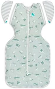 Love To Dream Swaddle UP Transition Bag Lite, Olive, Medium, 13-19 lbs, Patented Zip-Off Wings, Gently Help Baby Safely Transition from Being swaddled to arms Free Before Rolling Over