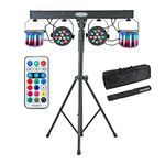 Novelty Lights DJ Gigbar RGB LED Portable Booth Stage Lighting Sound Activated DMX Party Wedding Light Set