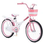 Royalbaby Jenny Princess Pink Girl's Bike with Kickstand and Basket, for Kids, 20 inch Wheels