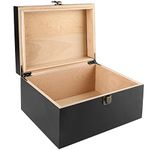 SafeDelux Wooden Box Decorative Boxes with Lids Stash Boxes (Black)