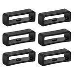 SAVITA 6 Pcs 22mm Watch Strap Holder Loop, Silicone Watch Band Keeper Retainer Fastener Ring Parts for Smart Watch Band Wristband Replacement (Black)