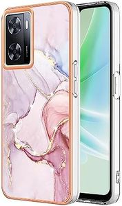 XINYEXIN Coque pour Oppo A57s 4G / A57 4G/5G / A77 5G Case Étui avec Motif en Marbre Coloré Doré - Housse Protection Antichoc pour Dames Fille - Or Rose