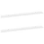 vidaXL Wall Shelves, Set of 2, White, Contemporary Style Modern Décor, Durable MDF, Easy to Clean - Ideal Solution for Displaying Ornaments and Books