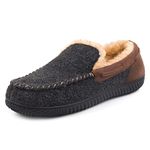 RockDove Men's Hearthfire Memory Foam Moc Slipper, Size 9 US Men, Black