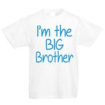 Edward Sinclair 2-3 Years Classic Range White Tshirt I'm The Big Brother with Sapphire Blue Print