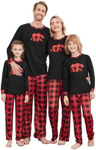 Ekouaer Christmas Pajamas Set Family Matching Sleepwear Cotton Kids PJs Pants Set