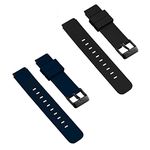 19MM Vintage Watch Belt Compatible for BOAT STORM || NOISE COLORIFT PRO 2 || NOISE COLORFIT PRO 2 OXY || NOISE COLORFIT PULSE || NOISE COLORFIT BEAT (BLACK+BLUE)