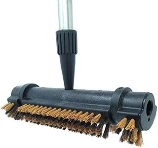 Cleanovation Deck Scrub Brush 53” Telescopic Handle 2 in 1 Groove Stiff Bristle Scrubber for Cleaning Deck & Patio