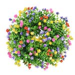 Hyuduo Artificial Flower Wreath, Flower Wreath Spring Babysbreath Faux Round Flower Wreath for Living Room Wall Front Door Fireplace Bedroom Party