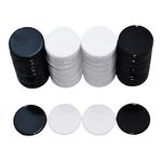 SmartDealsPro Set of 100 25MM Opaque Plastic Learning Counters Mini Poker Chips Games Tokens with Storage Box (2 Colors-Black&White)