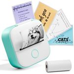 LabelCreate T02 Mini Sticker Thermal Printer, Portable Pocket Sticker Maker Machine Printer,Wireless Receipt Label Maker Printer Compatible with iOS & Android, Green