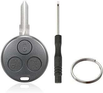Carcasa para mando a distancia de 3 botones compatible con Smart 450 Fortwo Roadster Cabrio (con llave en bruto)
