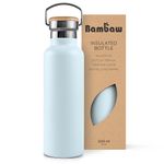 Bambaw 32 oz Water Bottle, Blue Insulated Water Bottle Wide Mouth, Stainless Steel Water Bottle, Portable Water Bottle, 32 Ounce Metal Water Bottle – Ice Blue