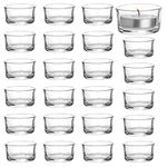 BELLE VOUS 24 Pack Glass Tea Light Candle Holders - Votive Candle Holder Set for Home Decor, Weddings & Parties - Tealight Holders/Candleholders