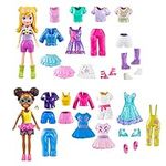 Polly Pocket Sparkle Cove Adventure Dolls, Clothes and Accessories Set, Fashion Pack with 4 Dolls (3-inch) and 45+ Total Pieces, HKW10