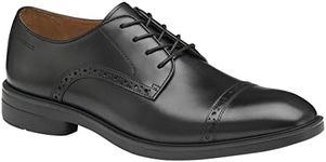 Johnston & Murphy Men s Ronan Cap Toe Shoes | Dress Shoes for Men | High Rebound Outsole | Leather Upper & Lining | Removable, Molded Cushioned Insole, Black Smooth Full Grain, 11.5