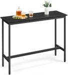 VASAGLE Bar Table, Narrow Long Bar Table, Kitchen Dining Table, High Pub Table, Sturdy Metal Frame, Industrial Design, 15.7 x 47.2 x 35.4 Inches, Ebony Black and Ink Black ULBT120B56