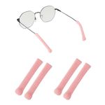 Upgrade Soft Knitting Cotton Glasses Ear Cushion, Eyeglasses Temple Tips Sleeve Retainer, Anti-Slip Elastic Eyeglasses Ear Grips for Glasses Sunglasses- Eye Glasses Ear Cushions (2pairs Pink)