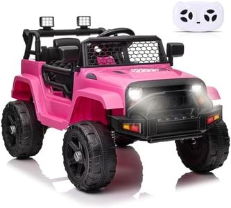 Coche eléctrico para niños, Vehículos eléctricos, Mando a Distancia RC 2,4 GHz, Capacidad de Carga máxima 50 kg, Vehículos con Luces LED, música, bocina, Funciones USB (Rosa)