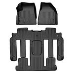 MAXLINER Custom Fit Floor Mats 3 Row Liner Set Black Compatible with Traverse/Enclave/Acadia/Outlook with 2nd Row Bucket Seats