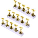 TinaWood Acrylic Fingernail DIY Nail Art Display Stand Training Finger Practice Display Stand (Gold)