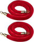 Set of 2 Red Velvet Stanchion Rope,