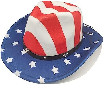 Willheoy American Flag US Cowboy Hat Cowgirl Hat Unisex Men's & Women's Wide Brim Felt Fedora