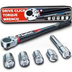Aurlloct 1/2 Inch Drive Click Torque Wrench Set 10-120 Nm Black