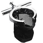 ONETK 1 inch Handlebar Cup Holder, 1''Universal Metal Drink Holder with Basket fits for Harley Davidson Yamaha Suzuki Honda Kawasaki Indian