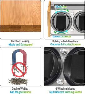 Watch Winder Smith Bamboo Watch Winder Box – Automatic Display Case