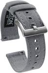 20mm Cool Grey - BARTON Canvas Quick Release Watch Band Straps - Choose Color & Width - 18mm, 19mm, 20mm, 21mm, 22mm, 23mm, or 24mm