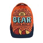 Gear Sunshine Ridge 35 L Water Resistant School Bag/Casual Backpack/Daypack/Travel Standard Backpack/Kids Bag/College Bag For Boys/Girls/Men/Women (Orange-Teal)