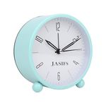 JASIFS Table Clock Analog Alarm Clock for Students & Heavy Slippers Extra Loud for Bedside TableRinging Desk Clocks for Kids Teens and Girls (Blue Vintage)