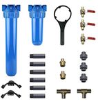 Aquasana Rhino Pro Kit Whole House Water Filter System Installation Kit with 3/4 Fittings, 20 Pre-Filter and 10 Post-Filter