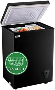 Chest Freezer Small Deep Freezer Black 3.5 Cu.Ft Free-Standing Top Door Freezer Adjustable 7 Thermostat and Removable Basket Open Garage Basement Apartment Kitchen Business