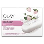 Olay Fresh Outlast Cooling White Strawberry and Mint Beauty Bar, 3.17 Ounce, 4 Count, Packaging May Vary