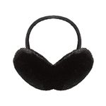 Surblue Unisex Foldable Earmuffs Warm Faux Furry Fleece Winter Outdoor,Black