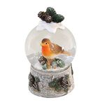 Widdop and Co Robin & Mistletoe Snow dome Snow globe Ornament Table Decoration