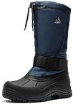 NORTIV 8 Men's Snow Boots Waterproof Winter Insulated Fur Liner Lightweight Outdoor Hiking Tall Booties Blue Black 7 QUEBEC-M