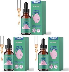 JoySpring ParaPatrol Kids’ Herbal Blend – Alcohol-Free Liquid Supplement with Black Walnut and Wormwood Extract | Supports Digestive Health | Natural Raspberry Flavor – 30 Servings (Pack of 3)