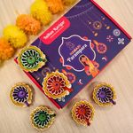 Indian Karigar Diwali Diya for Diwali Decoration Items for Home Decor 6 Diwali Diyas for Diwali Festival Diwali Gift Items Terracotta Decorative Diyas for Diwali Decor (Diya for Diwali)