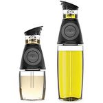 Olive Oil Dispenser Bottle - Elegant Glass Oil and Vinegar Dispenser Set, Oil Bottles for Kitchen - 17 oz & 8.5 oz with Precise Measurements - Ideal for Cooking Gifts & Kitchen Gadgets - by Belwares