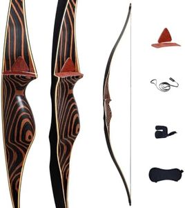 Deerseeker Archery 54" Traditional Bow Hunting Longbow with Bamboo Core Limbs Handmade Recurve Bow RH/LH for Targeting Practice Shooting Youth & Adults Bow Set (40lb, Right Hand)