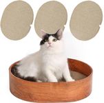 Comsaf Cat Scratcher Box, 3 Cat Scratching Pads, Oval Shape Corrugated Cardboard Scratcher, Reversible Cat Scratch Couch Bed for Indoor Cats Kitten, Protecting Furniture, Cardboard Cat Bed, Playing