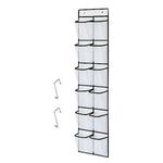 CORTNEY Over the Door Hanging Shoe Storage Holder Organizer, Shoe Racks with 12 Large Mesh Pockets 2 Hooks for Shoe Storage, Gadget Storage for Kitchen Bedroom Bathroom Closet Holder