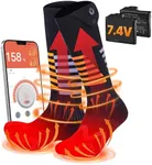 Heated Socks for Men Women, 7.4V Fast Heating Electric Socks with APP & Timer, Up to 12 Hours, Rechargeable Battery, Smart Foot Warmers Washable for Winter Skiing Camping Hiking Fishing Hunting